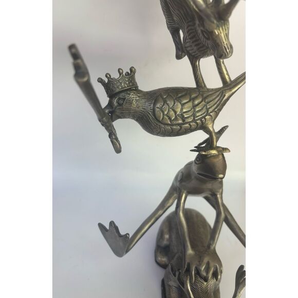 Vintage Avant Guard Whimsical Etched Pewter Animal Sculpture - Picture 5 of 8